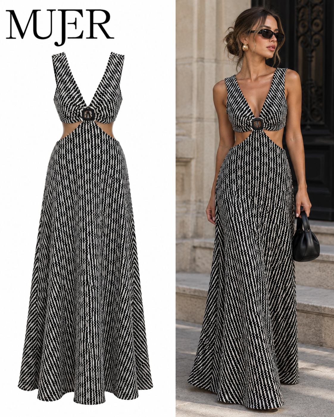 Vestido de punto largo