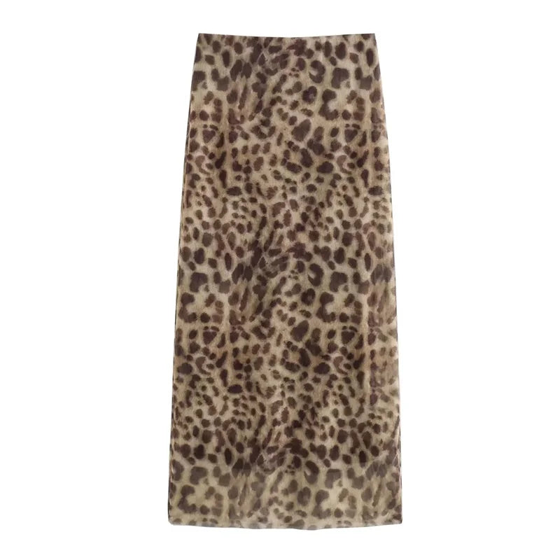 Falda Midi Leopardo
