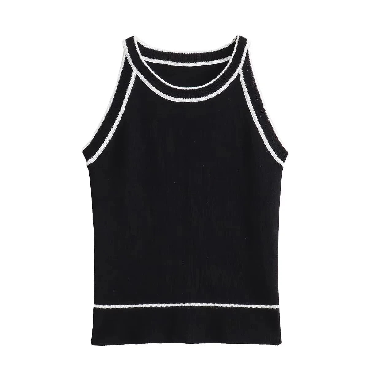Camisetas sin mangas de punto negro