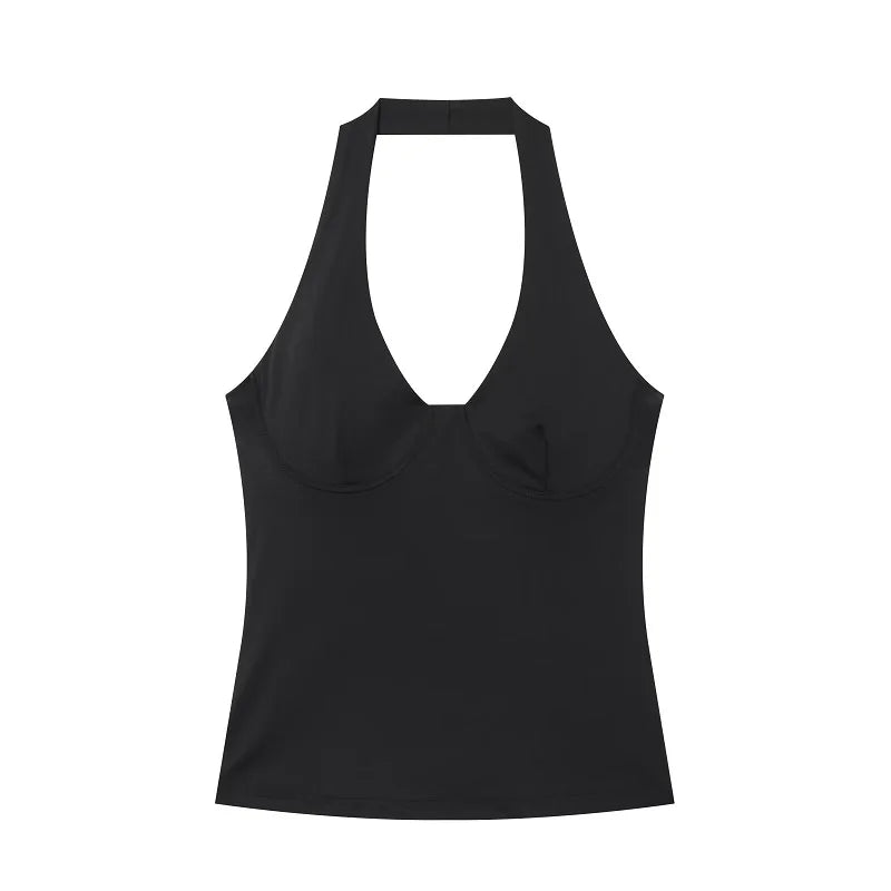 Top Corto Halter Beige