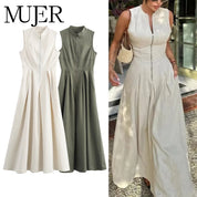 Vestido Largo Cremallera