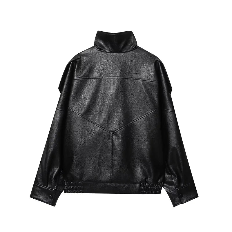 Chaqueta Piel Sintetica Negra