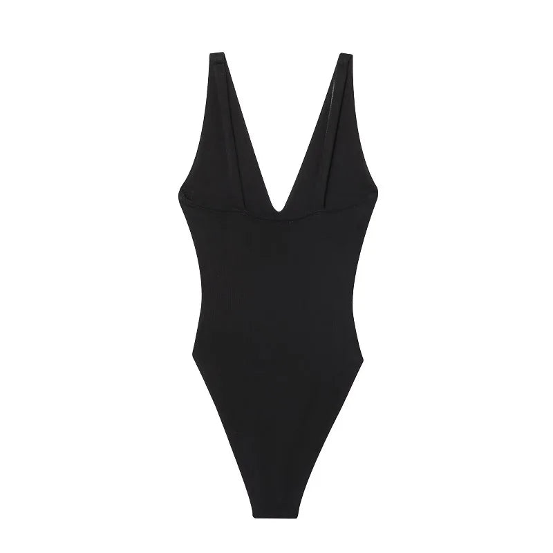 Body con corsé negro