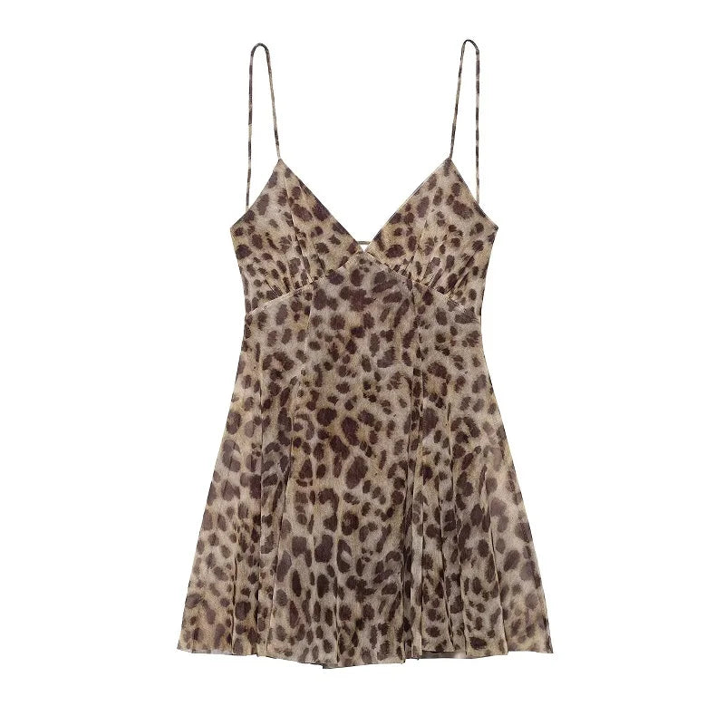 Mini Vestido Tul Leopardo