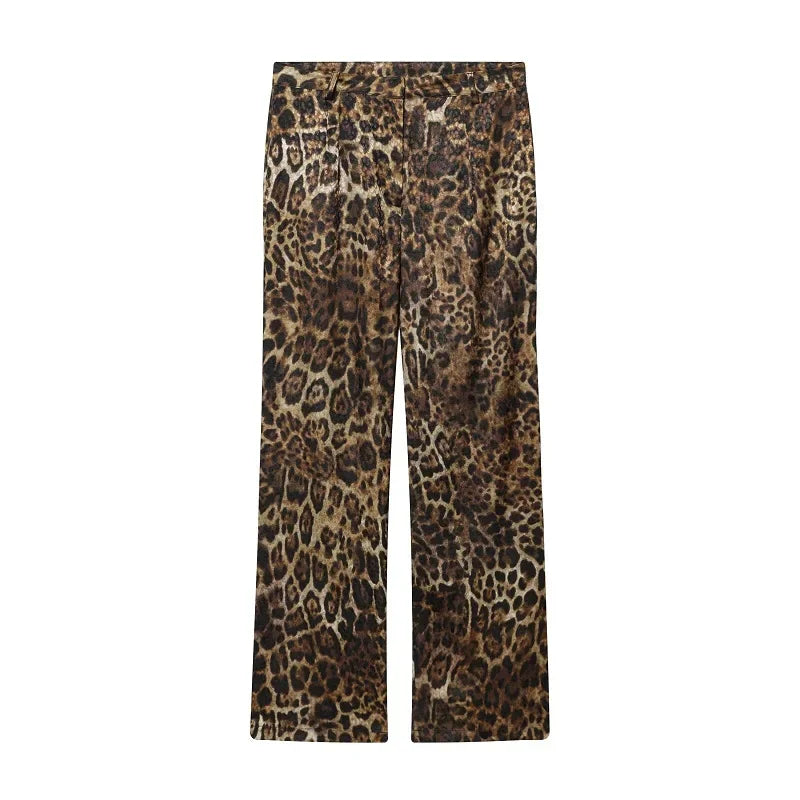 Blazers con estampado de leopardo