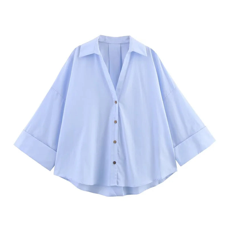 Camisa Oversize Azul