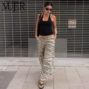 Pantalones anchos con estampado animal