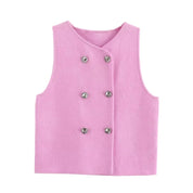 Chaleco Tejido Rosa