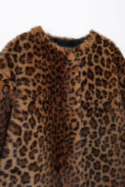 Chaqueta larga con estampado de leopardo