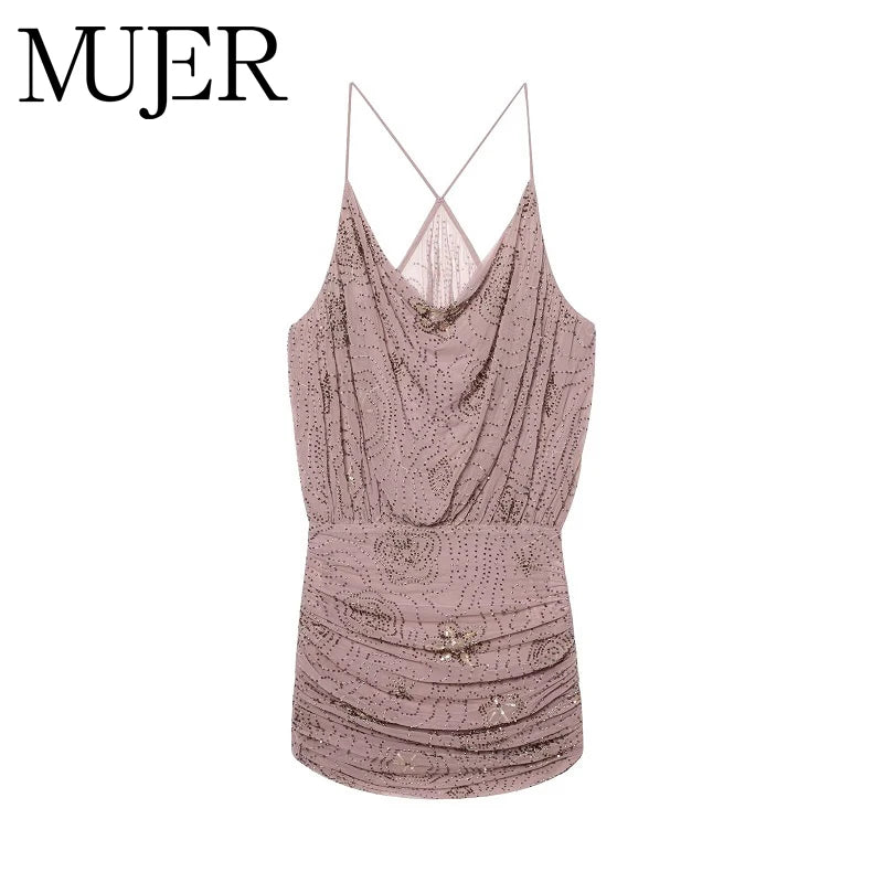 Minivestido de tul con lentejuelas