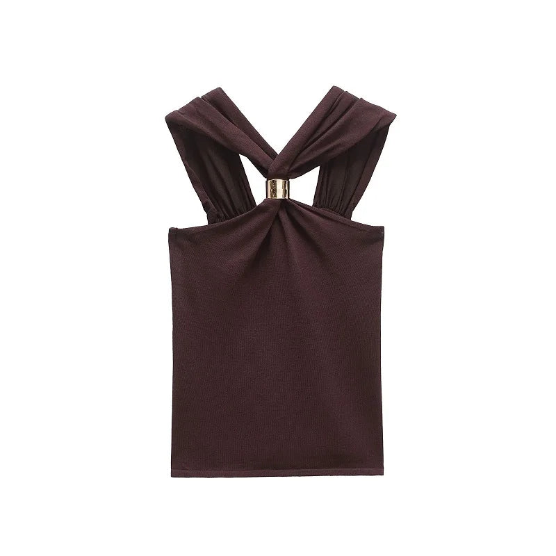 Top Corto Halter Rojo