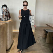 Vestido Largo Plisado Negro