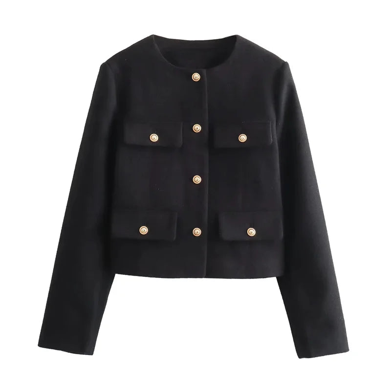 Chaqueta Tweed Botones