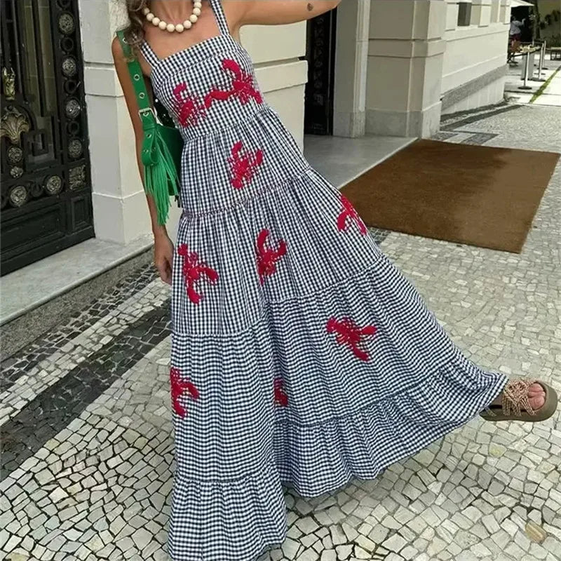 Vestido Largo Cuadros