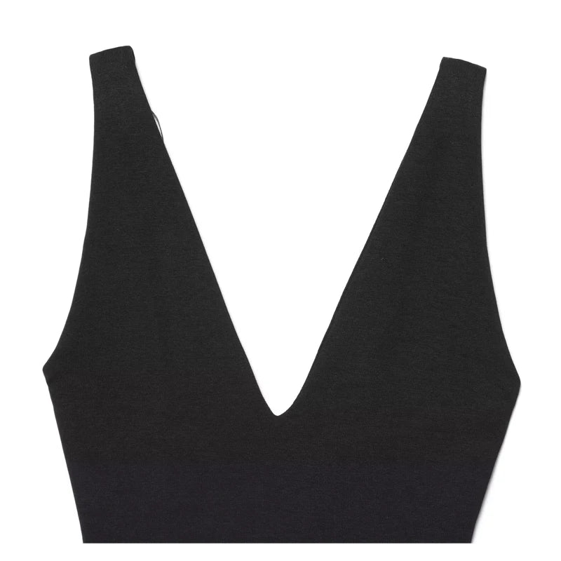 Body con corsé negro