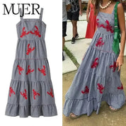 Vestido Largo Cuadros