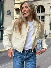 Chaqueta Bomber Blanca