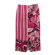 Falda Larga Estampada Satin