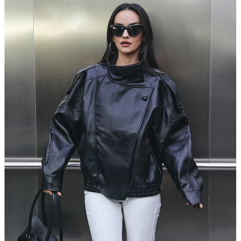 Chaqueta Piel Sintetica Oversize