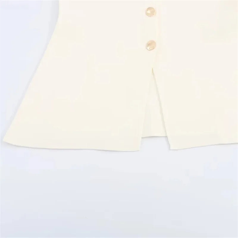 Chaleco Punto Beige