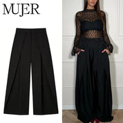 Pantalon Ancho Negro