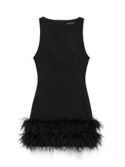 Mini Vestido Plumas