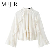 Blusa Volantes Estampada