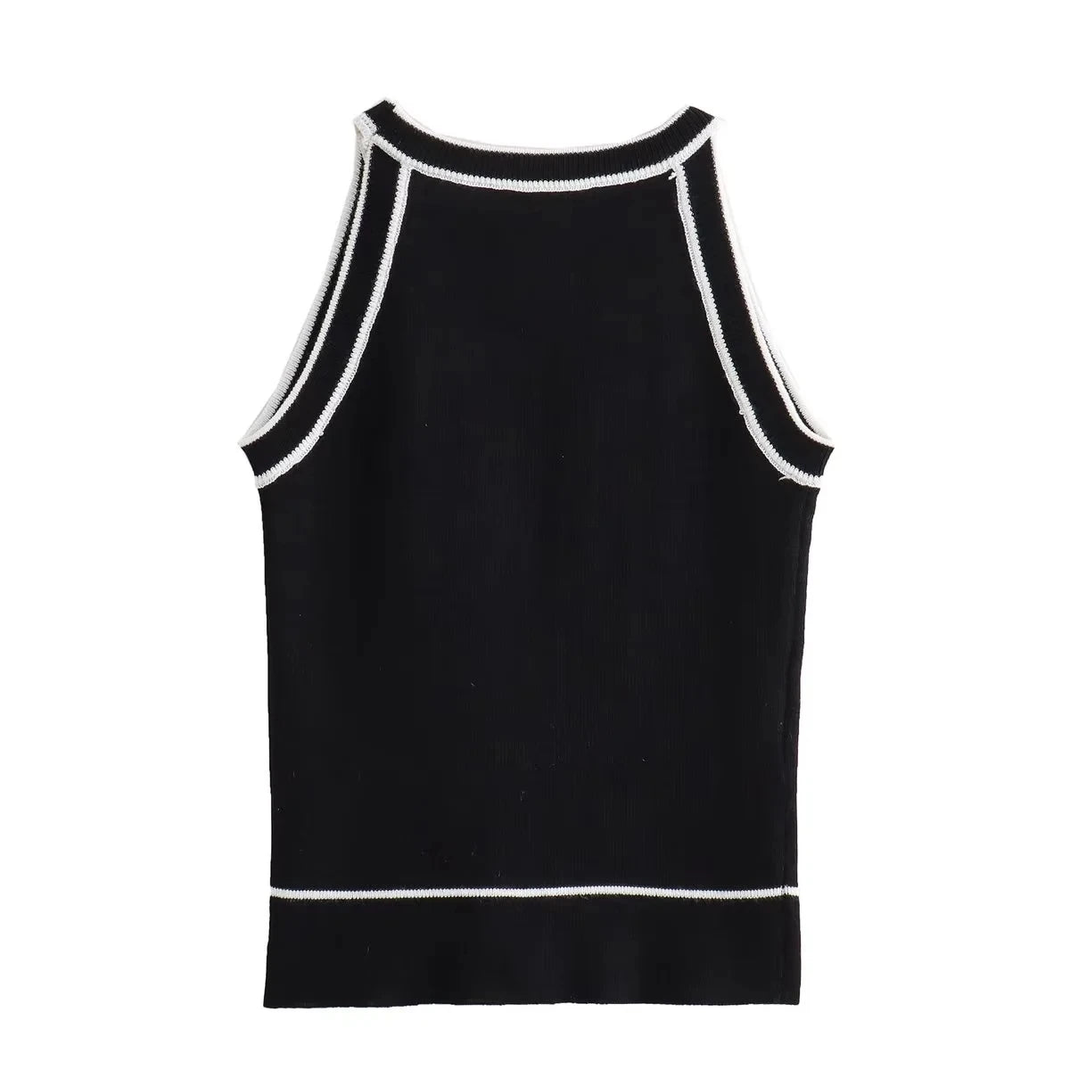Camisetas sin mangas de punto negro