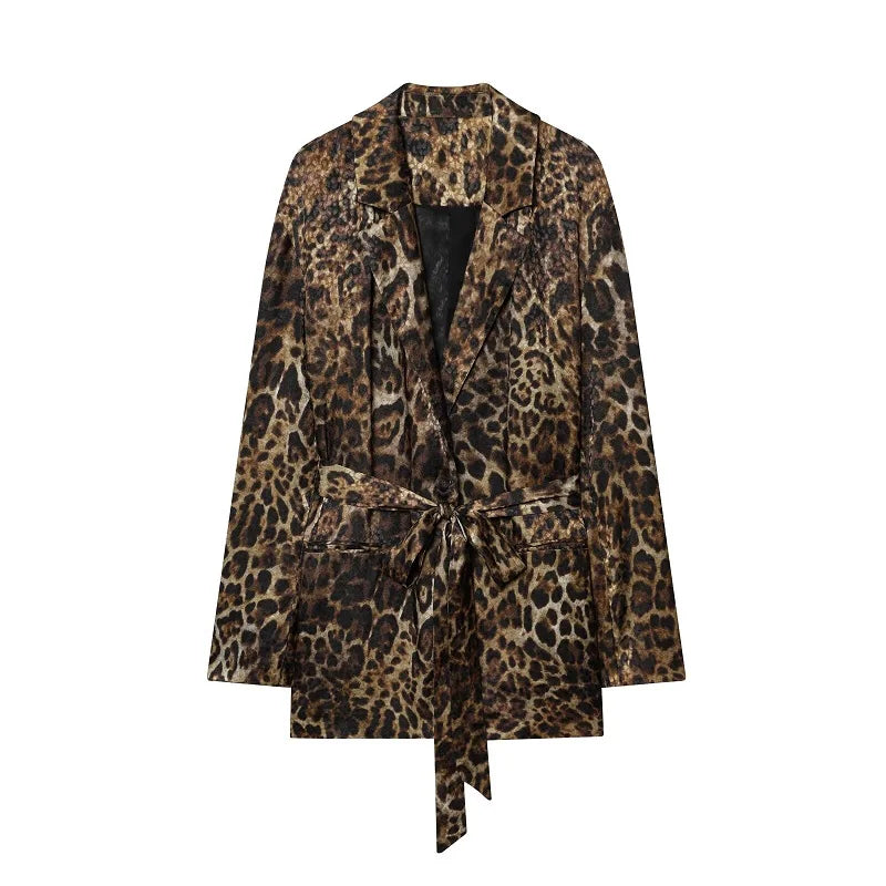 Blazers con estampado de leopardo