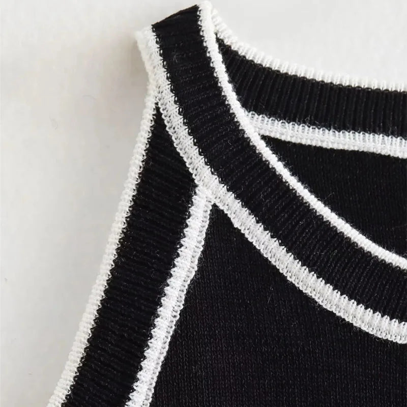 Camisetas sin mangas de punto negro