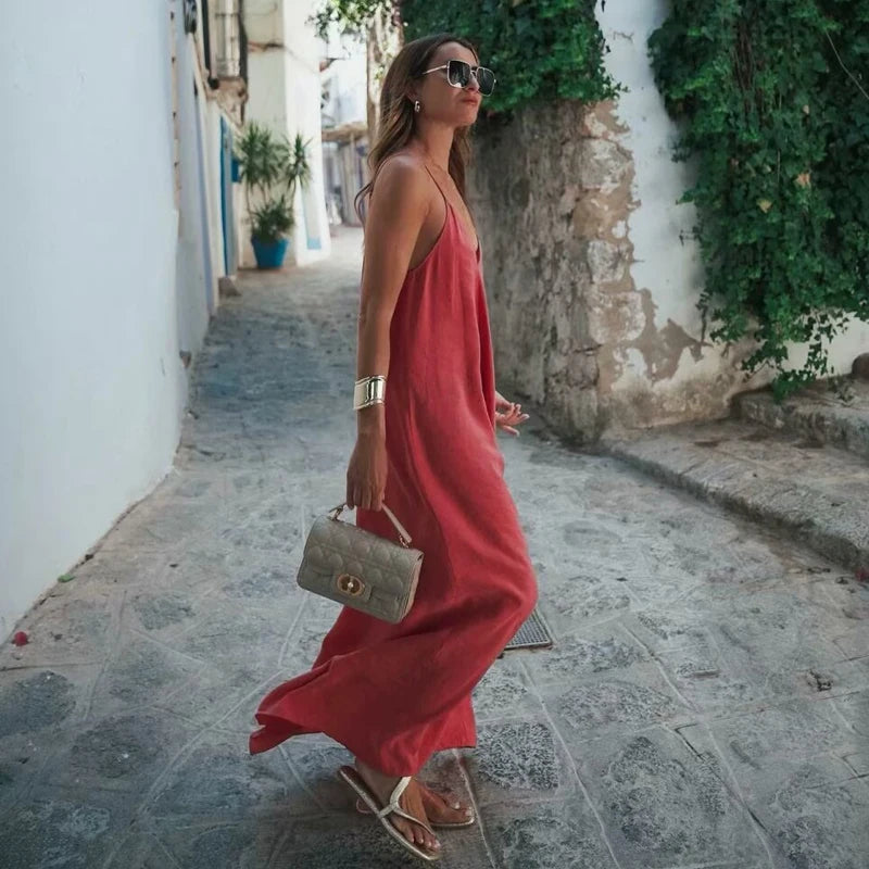 Vestido Slip Largo Rojo