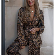 Blazers con estampado de leopardo