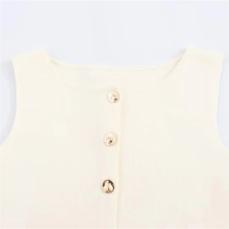 Chaleco Punto Beige
