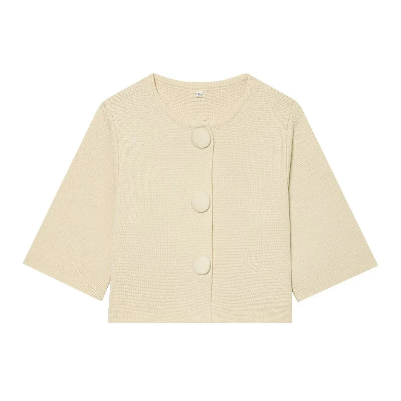 Top Corto de Punto con Botones