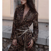 Blazers con estampado de leopardo