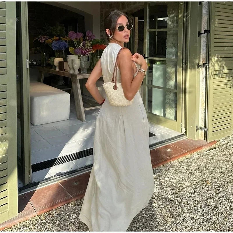 Vestido Largo Drapeado