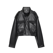 Chaqueta Piel Corta Caqui