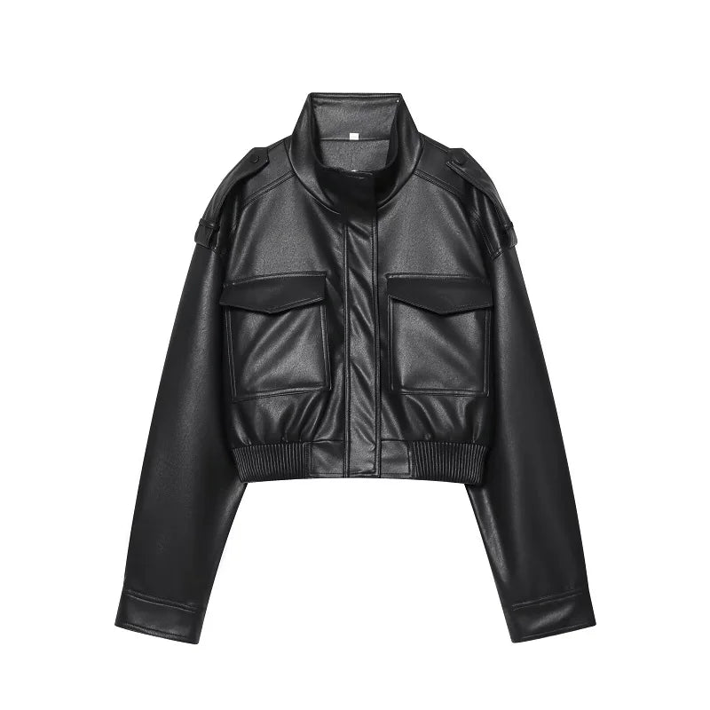 Chaqueta Piel Corta Caqui