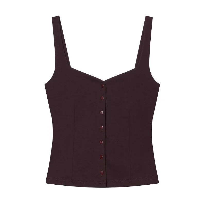 Conjunto Top Corto con Botones y pantalones