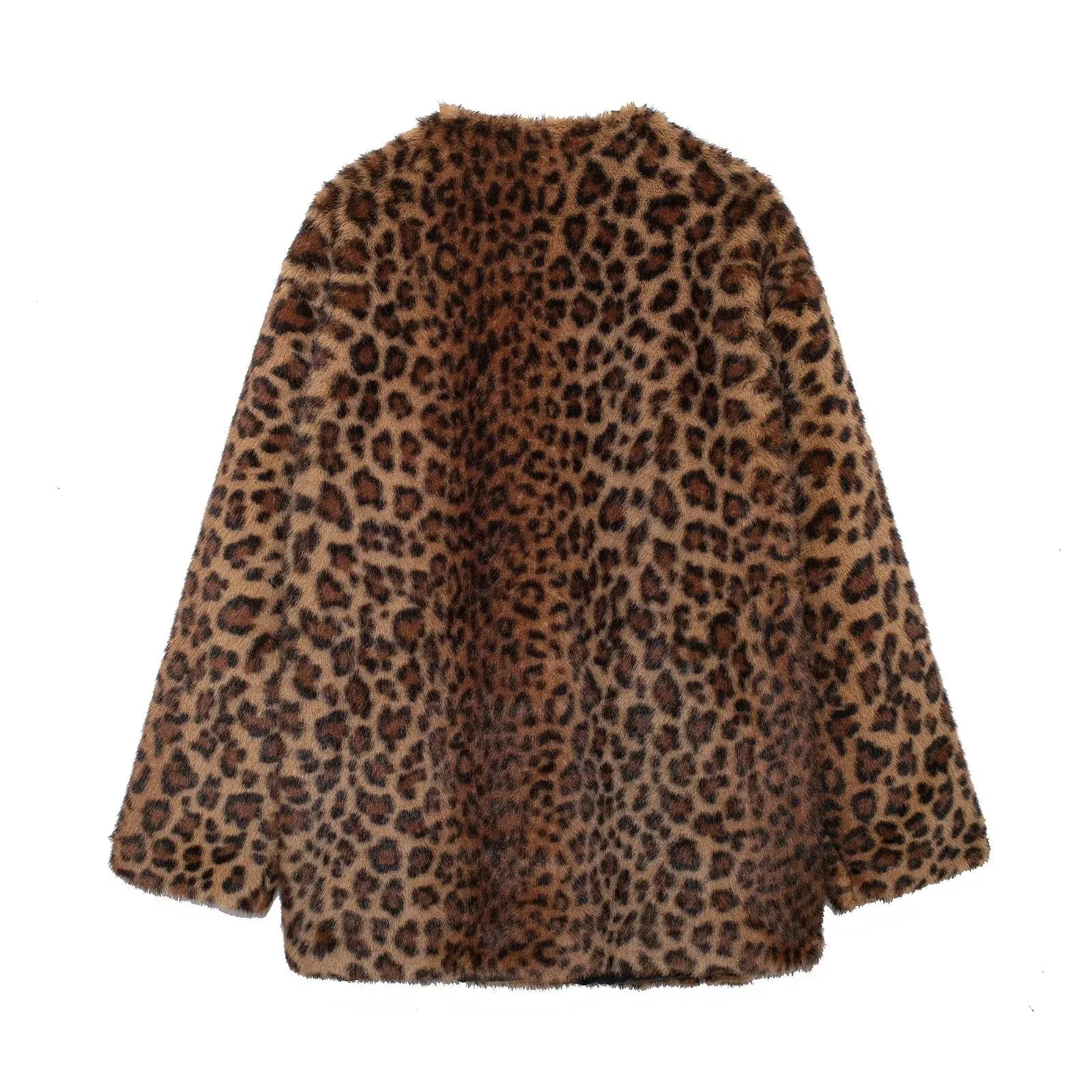 Chaqueta larga con estampado de leopardo