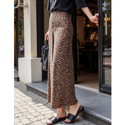 Falda larga con estampado de leopardo