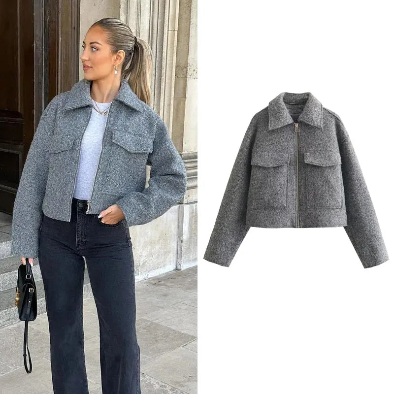 Chaqueta Tweed Corta