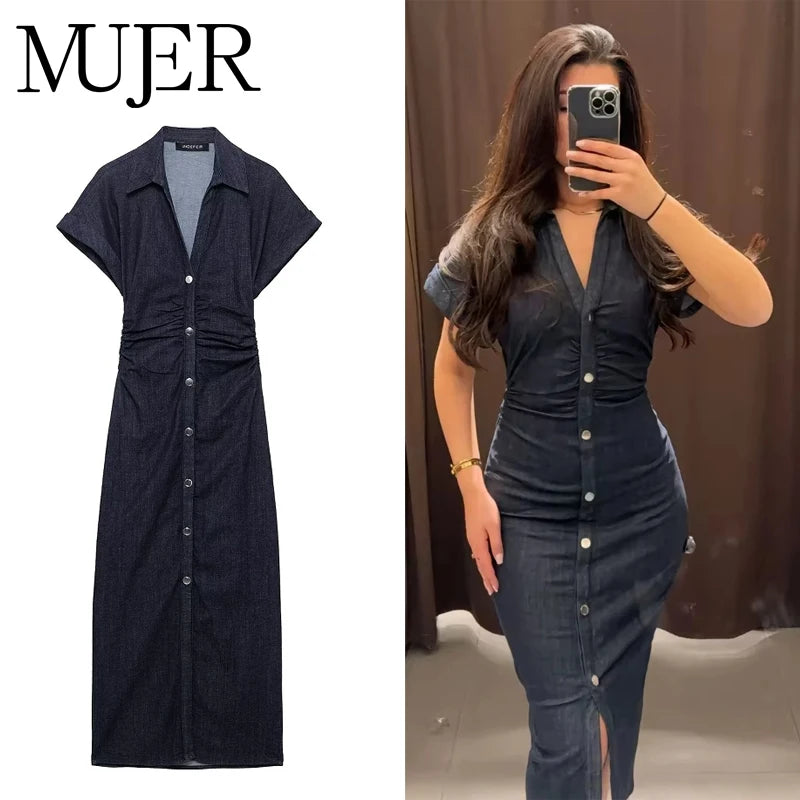 Vestido largo vaquero