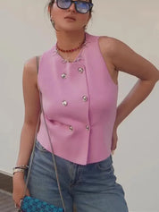 Chaleco Tejido Rosa