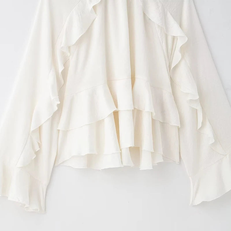 Blusa Volantes Estampada