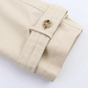 Gabardina Corta Piel Beige