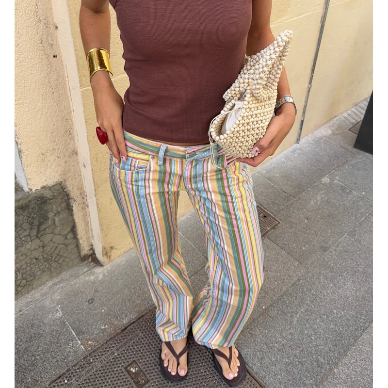 Pantalones Vaqueros a Rayas