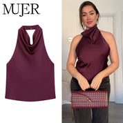 Top Halter Saten