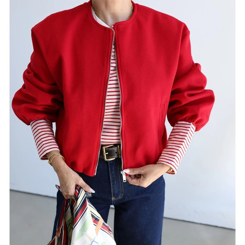 Chaqueta Bomber Roja
