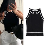 Camisetas sin mangas de punto negro